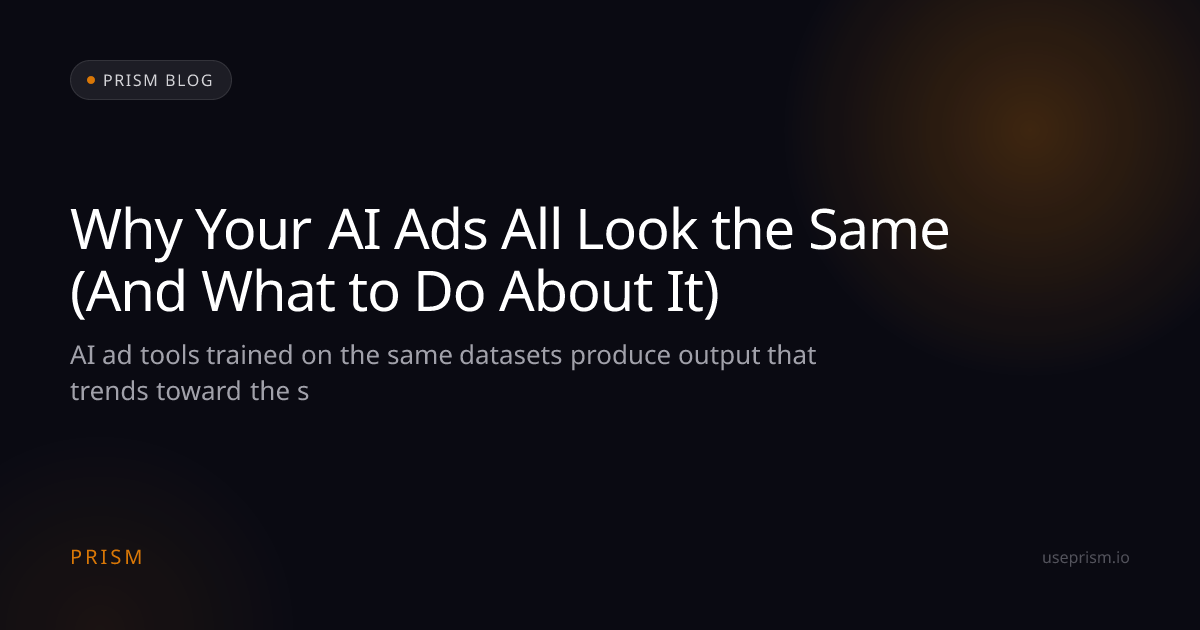 Why Your AI Ads All Look the Same (And What to Do About It) | Prism