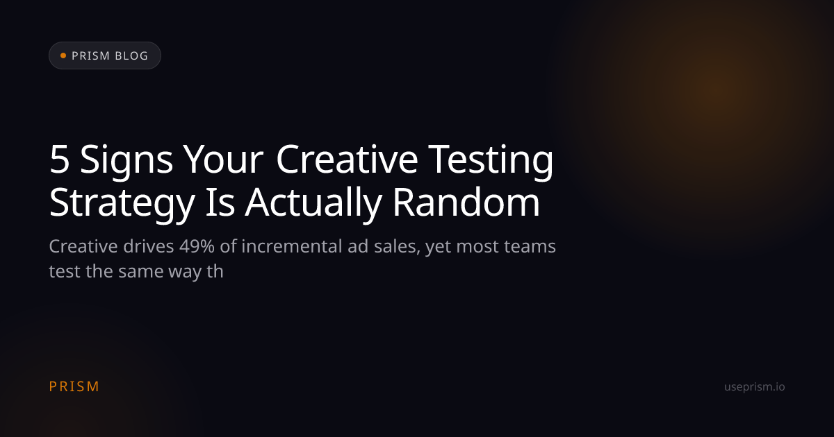 5 Signs Your Creative Testing Strategy Is Actually Random | Prism